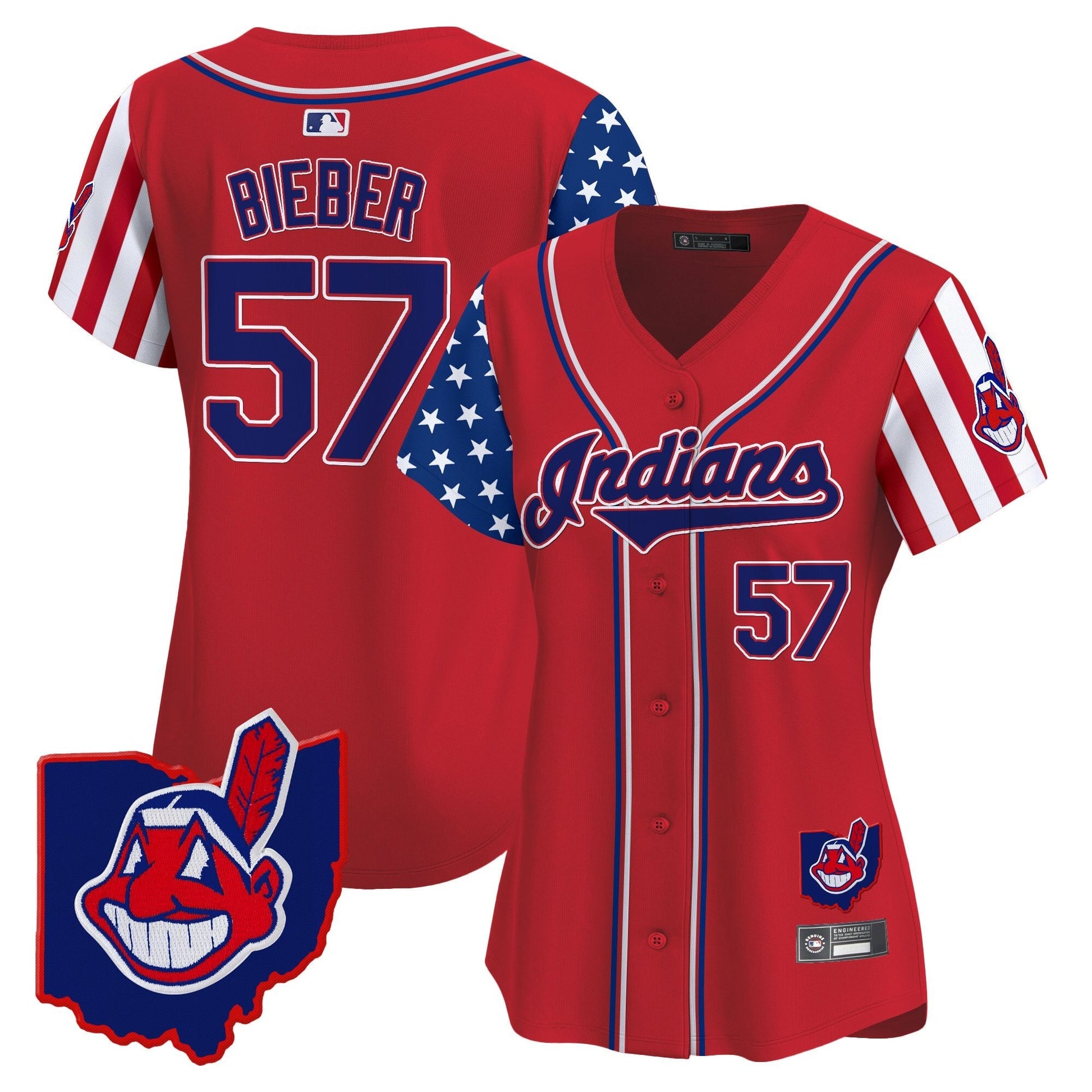 Women's Cleveland Indians 2025 Independence Day Vapor Premier Limited Jersey - All Stitched