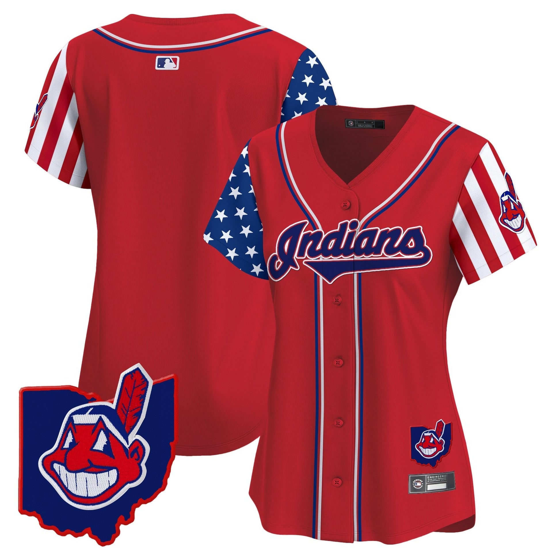 Women's Cleveland Indians 2025 Independence Day Vapor Premier Limited Jersey - All Stitched