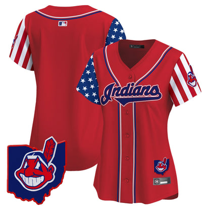 Women's Cleveland Indians 2025 Independence Day Vapor Premier Limited Jersey - All Stitched