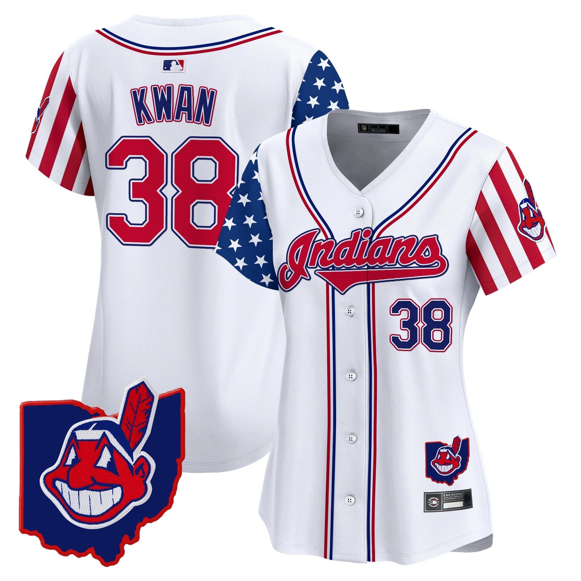 Women's Cleveland Indians 2025 Independence Day Vapor Premier Limited Jersey - All Stitched