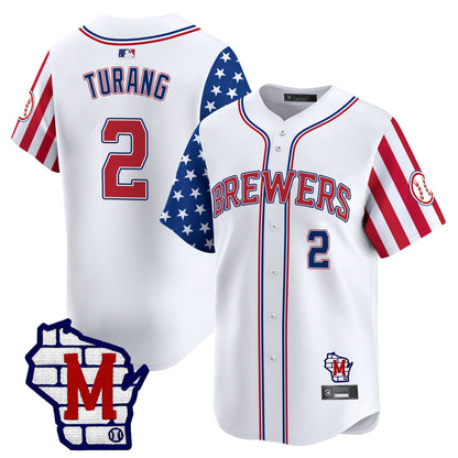 Men's Milwaukee Brewers 2025 Independence Day Vapor Premier Limited Jersey - All Stitched