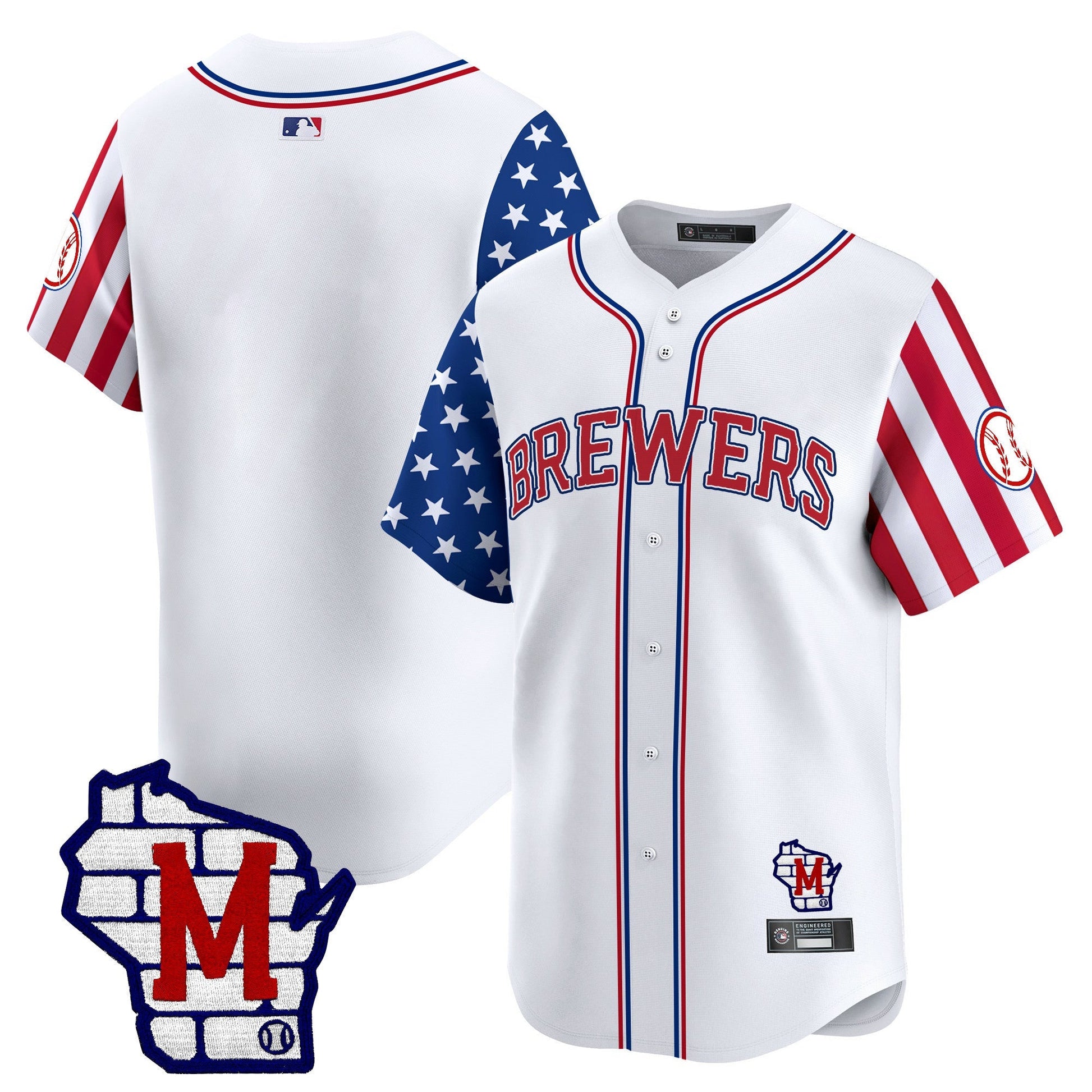 Men's Milwaukee Brewers 2025 Independence Day Vapor Premier Limited Jersey - All Stitched