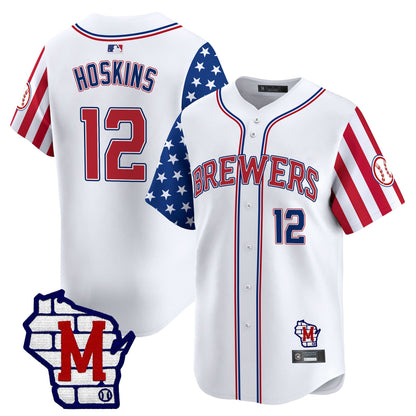 Men's Milwaukee Brewers 2025 Independence Day Vapor Premier Limited Jersey - All Stitched