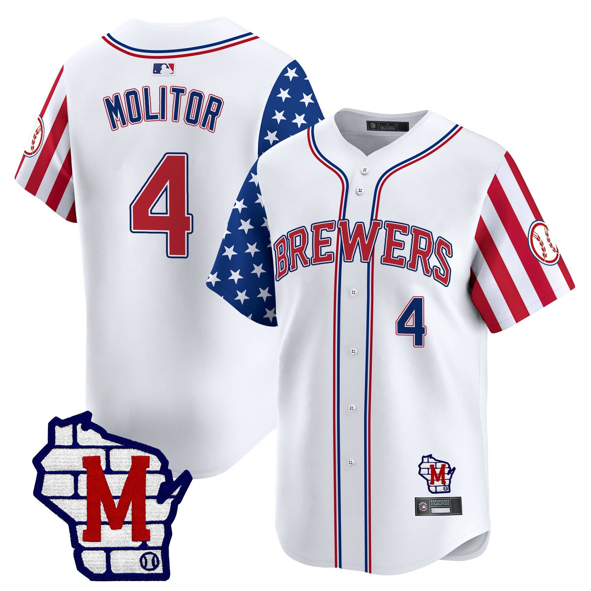 Men's Milwaukee Brewers 2025 Independence Day Vapor Premier Limited Jersey - All Stitched