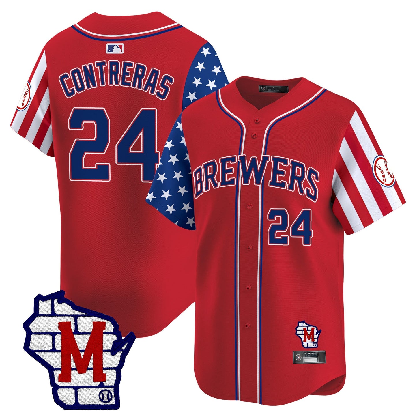 Men's Milwaukee Brewers 2025 Independence Day Vapor Premier Limited Jersey - All Stitched