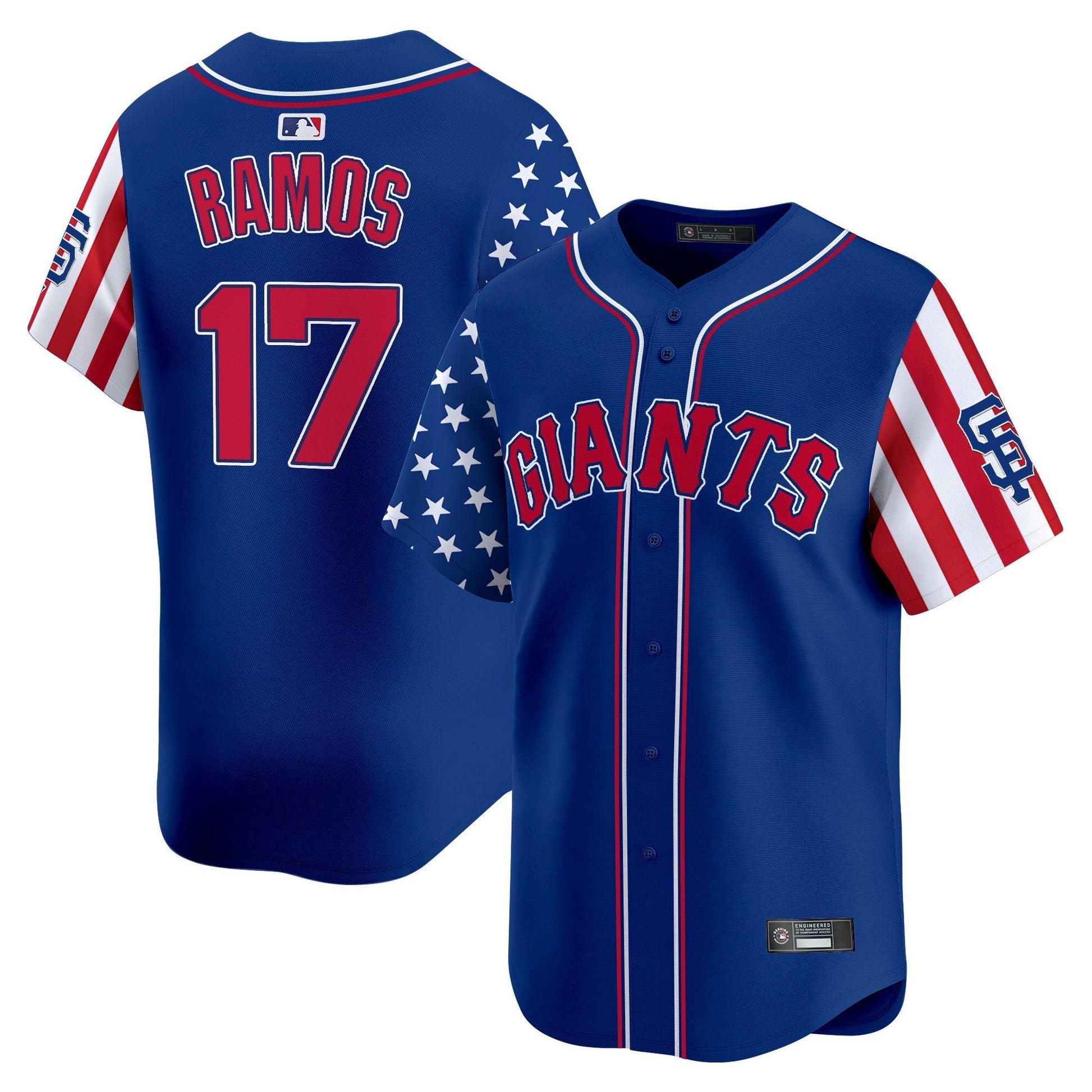 Men's San Francisco Giants 2025 Independence Day Vapor Premier Limited Jersey - All Stitched