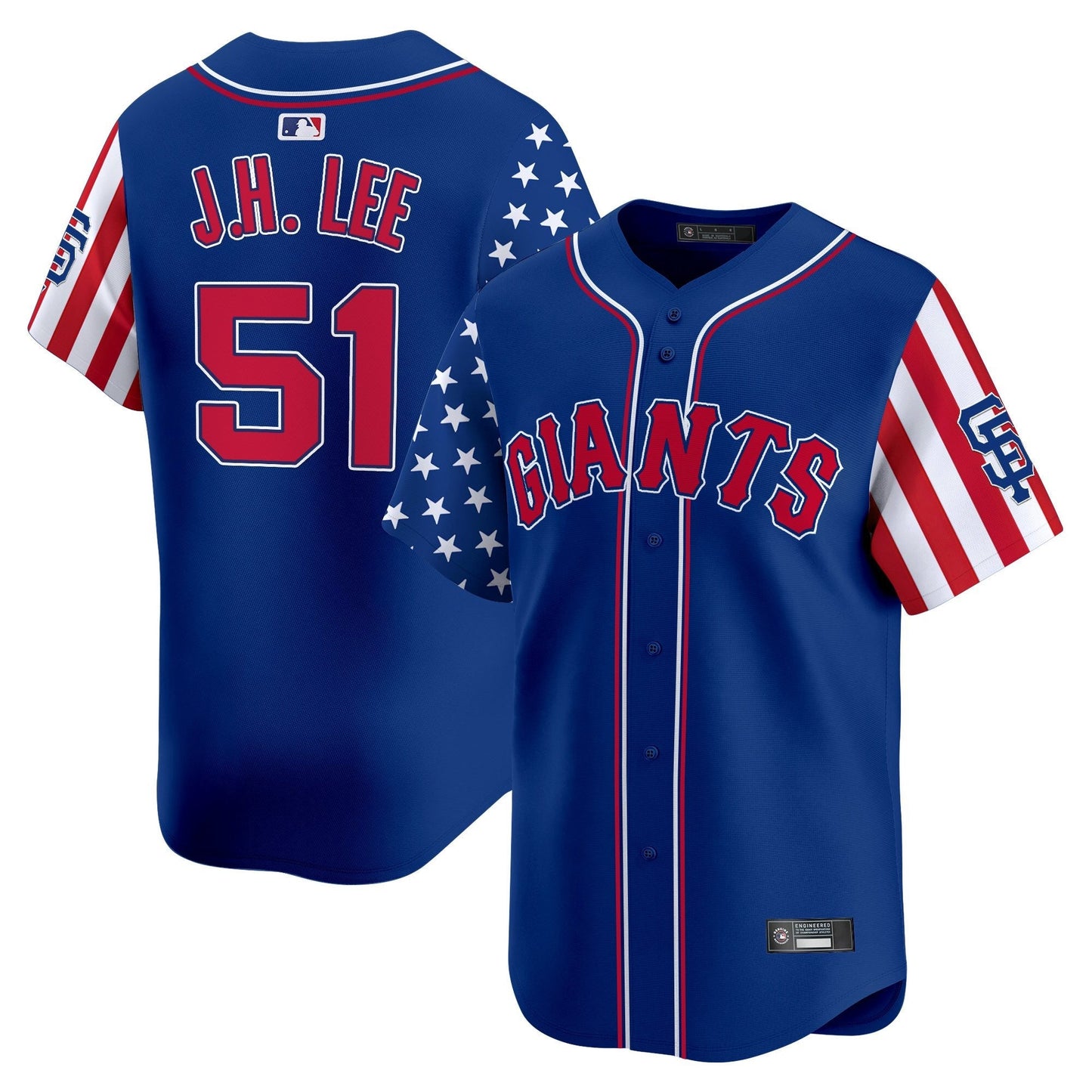 Men's San Francisco Giants 2025 Independence Day Vapor Premier Limited Jersey - All Stitched