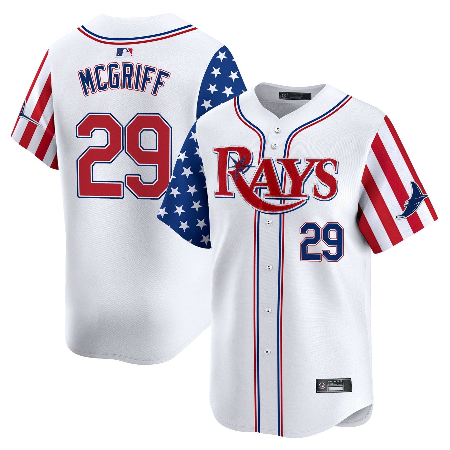 Men's Tampa Bay Rays 2025 Independence Day Vapor Premier Limited Jersey - All Stitched
