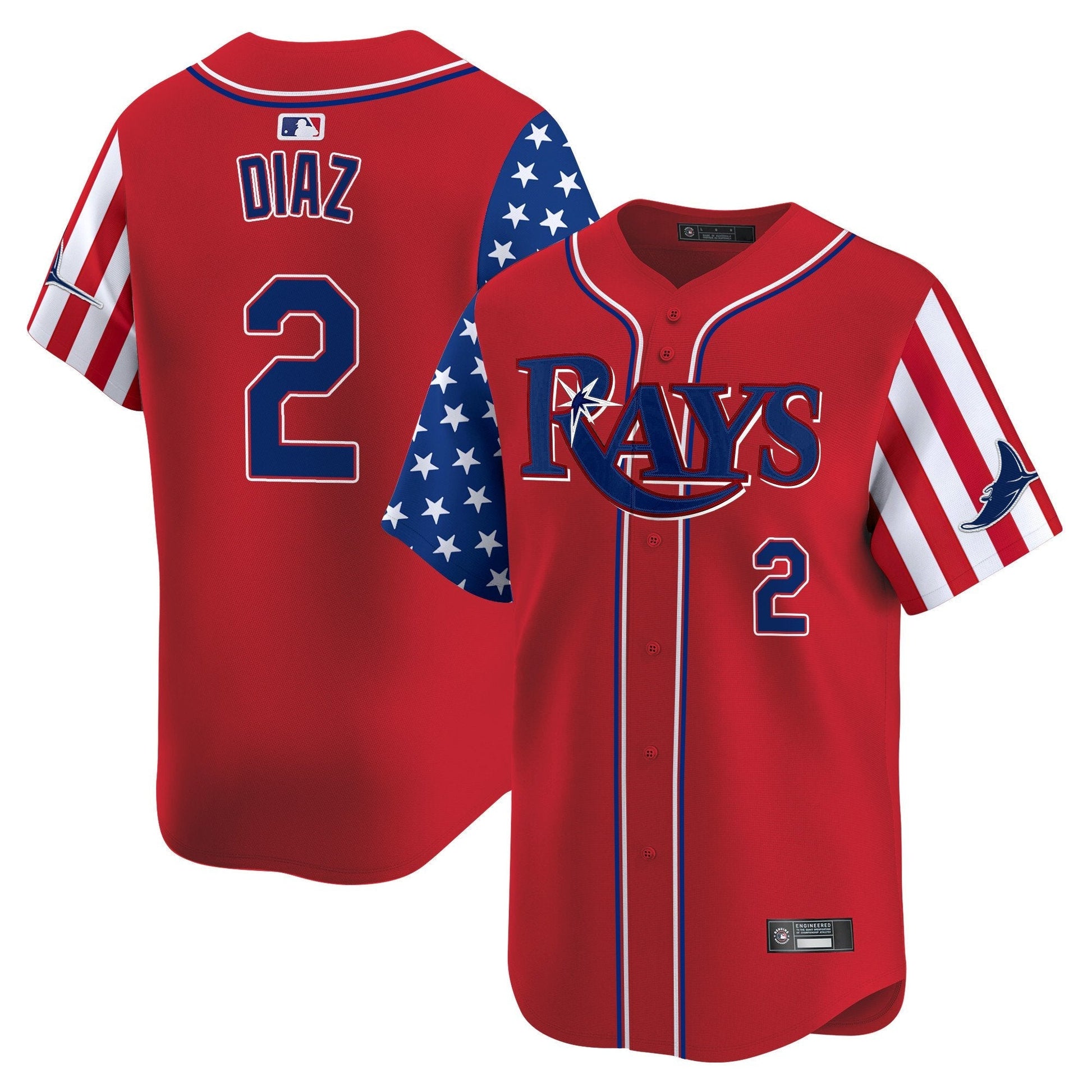 Men's Tampa Bay Rays 2025 Independence Day Vapor Premier Limited Jersey - All Stitched