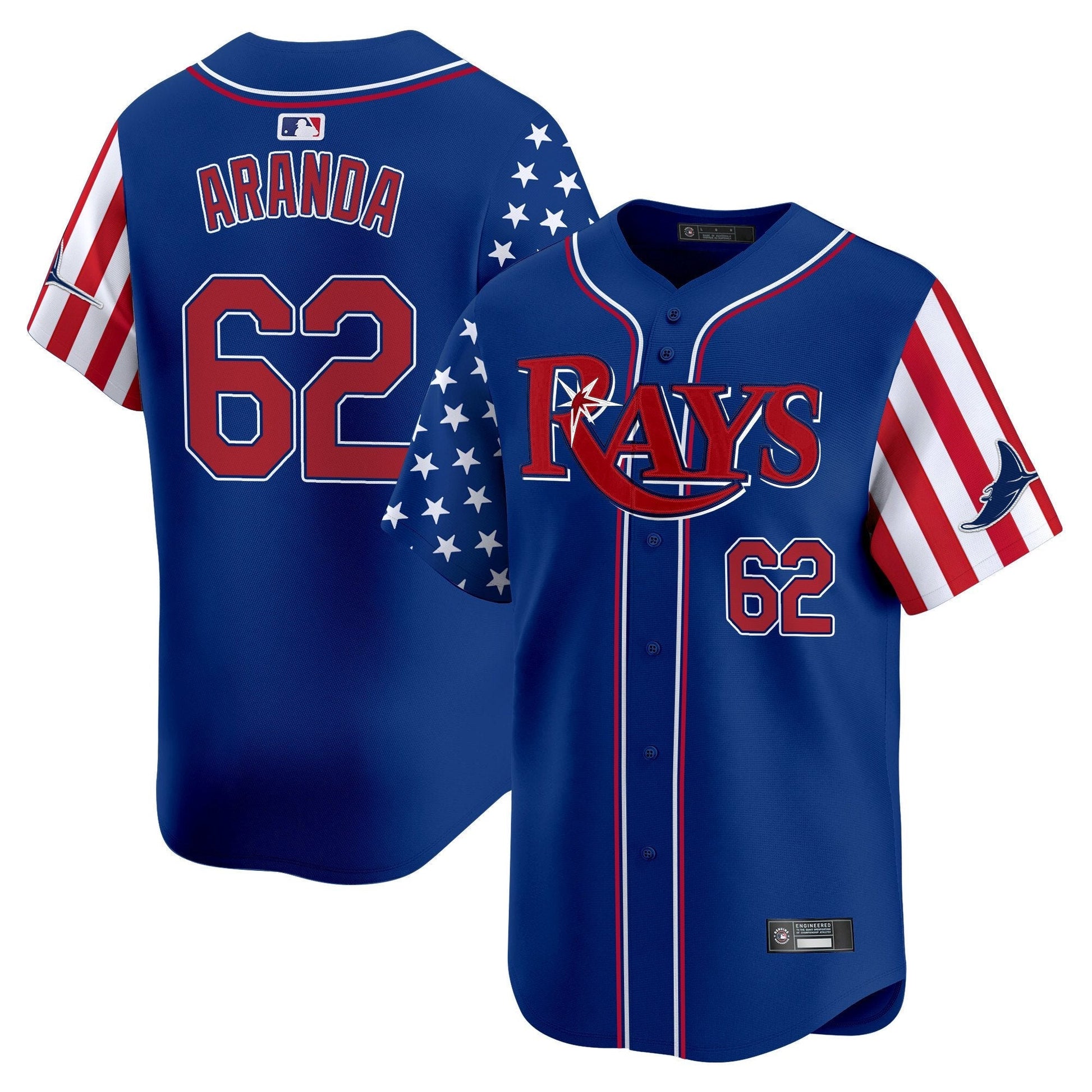 Men's Tampa Bay Rays 2025 Independence Day Vapor Premier Limited Jersey - All Stitched