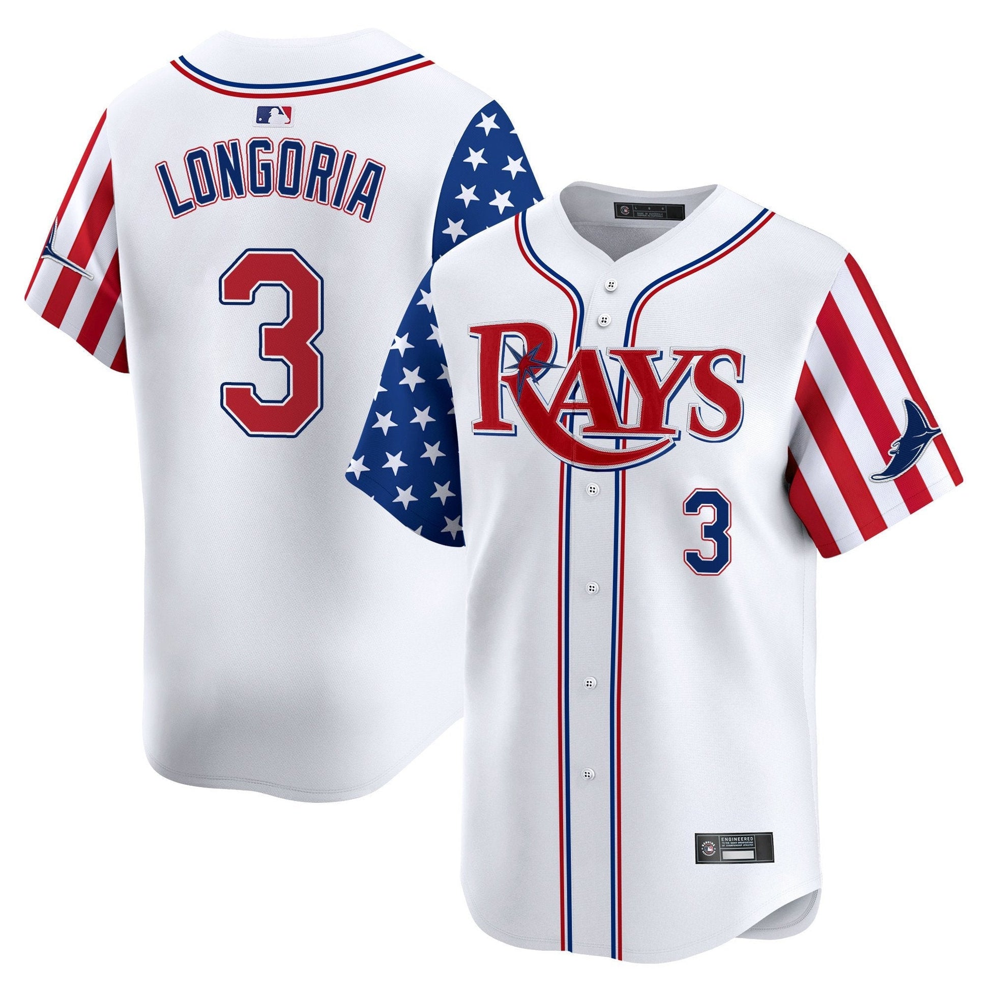 Men's Tampa Bay Rays 2025 Independence Day Vapor Premier Limited Jersey - All Stitched