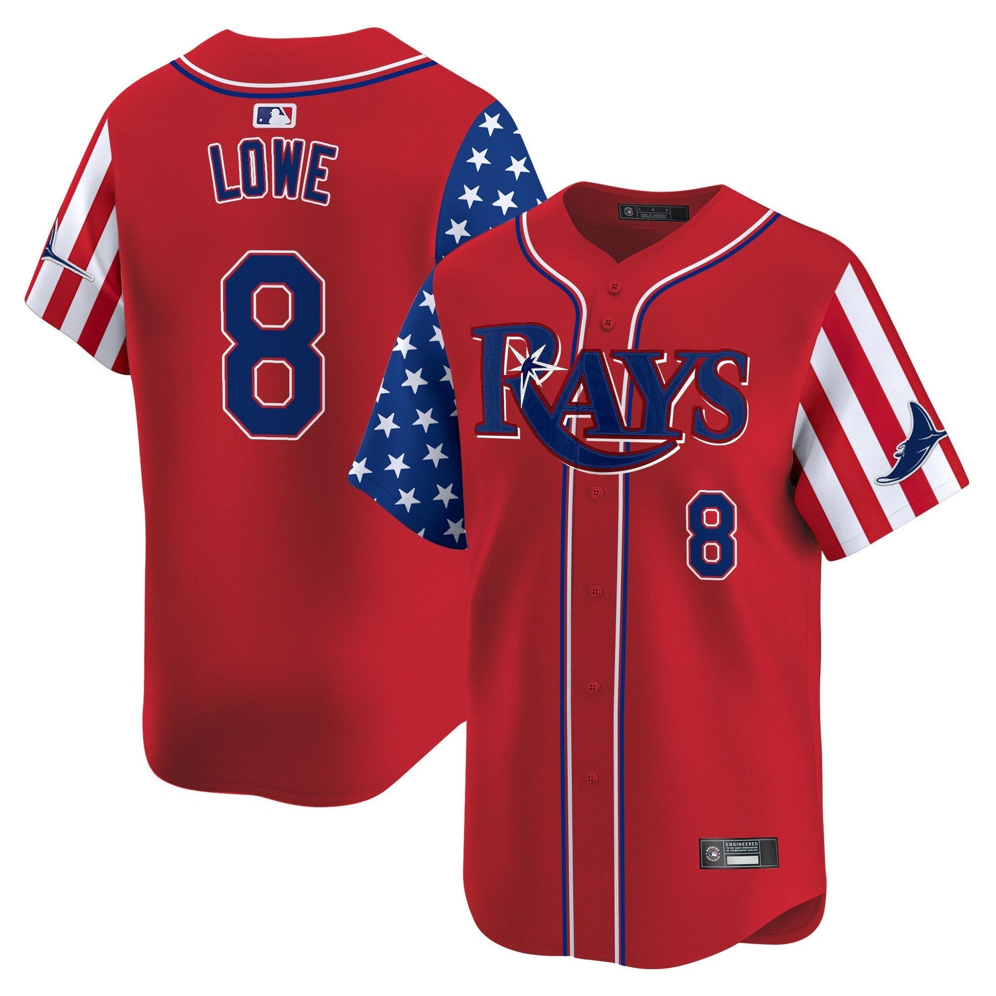 Men's Tampa Bay Rays 2025 Independence Day Vapor Premier Limited Jersey - All Stitched