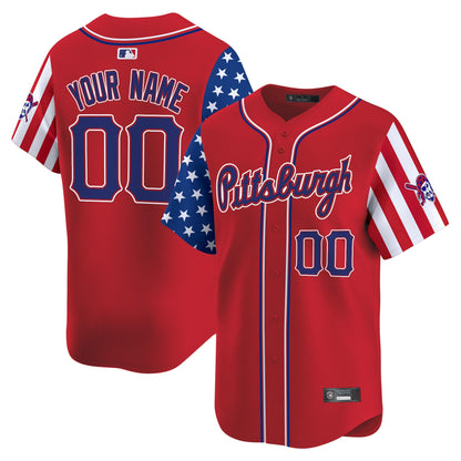 Pittsburgh Pirates 2025 Independence Day Vapor Premier Limited Custom Jersey - All Stitched