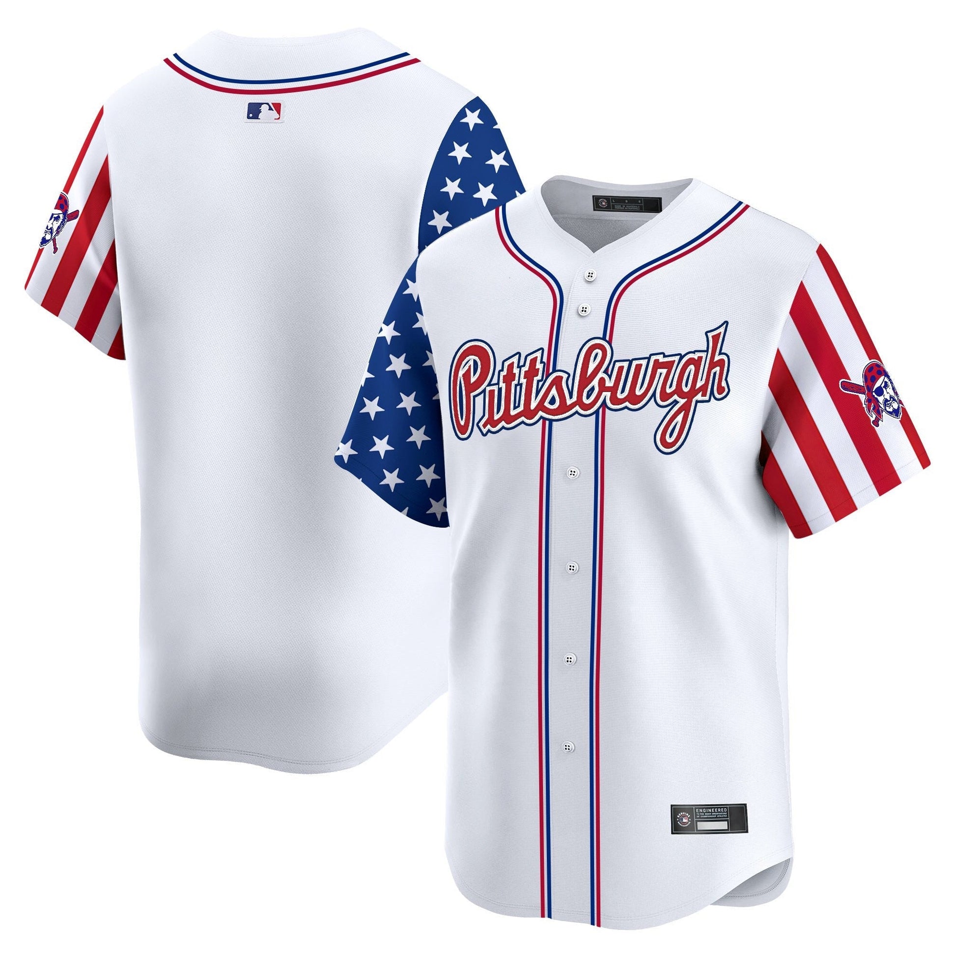 Men's Pittsburgh Pirates 2025 Independence Day Vapor Premier Limited Jersey - All Stitched