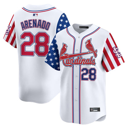 Men's St. Louis Cardinals 2025 Independence Day Vapor Premier Limited Jersey V2 - All Stitched