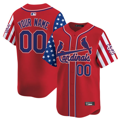 St. Louis Cardinals 2025 Independence Day Vapor Premier Limited Custom Jersey V2 - All Stitched