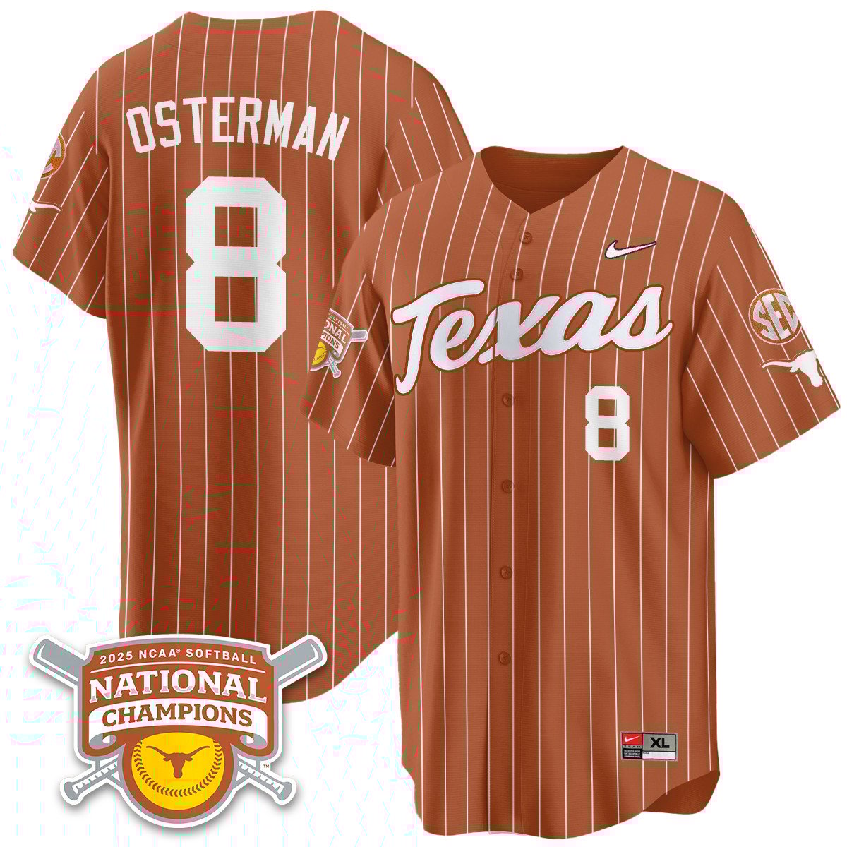 Texas Longhorns Softball 2025 World Series Champions Limited Jersey - All Stitched