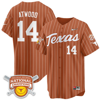 Texas Longhorns Softball 2025 World Series Champions Limited Jersey - All Stitched