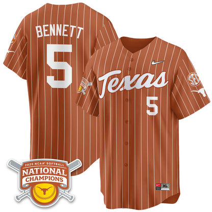 Texas Longhorns Softball 2025 World Series Champions Limited Jersey - All Stitched