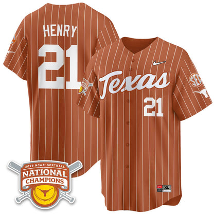 Texas Longhorns Softball 2025 World Series Champions Limited Jersey - All Stitched