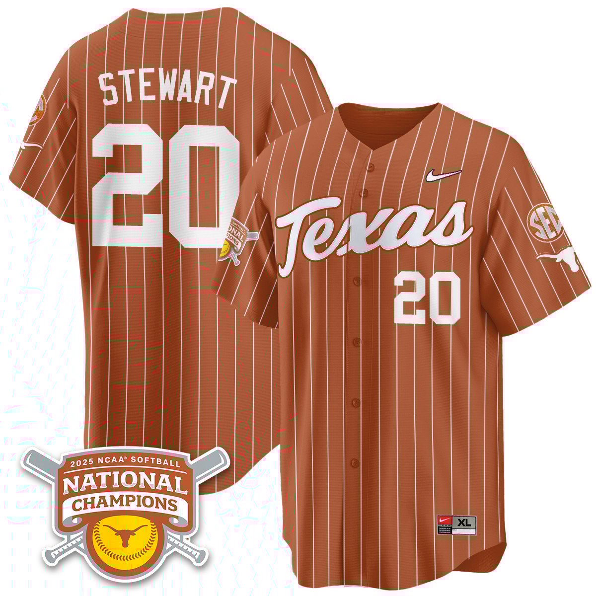 Texas Longhorns Softball 2025 World Series Champions Limited Jersey - All Stitched