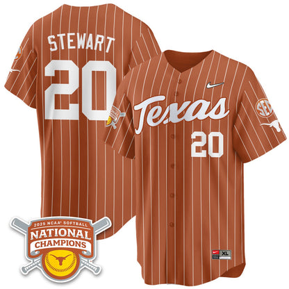 Texas Longhorns Softball 2025 World Series Champions Limited Jersey - All Stitched
