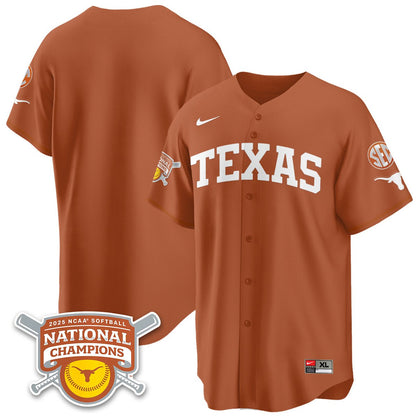 Texas Longhorns Softball 2025 World Series Champions Limited Jersey - All Stitched
