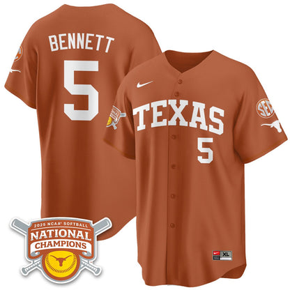 Texas Longhorns Softball 2025 World Series Champions Limited Jersey - All Stitched