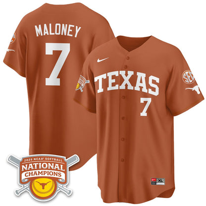 Texas Longhorns Softball 2025 World Series Champions Limited Jersey - All Stitched