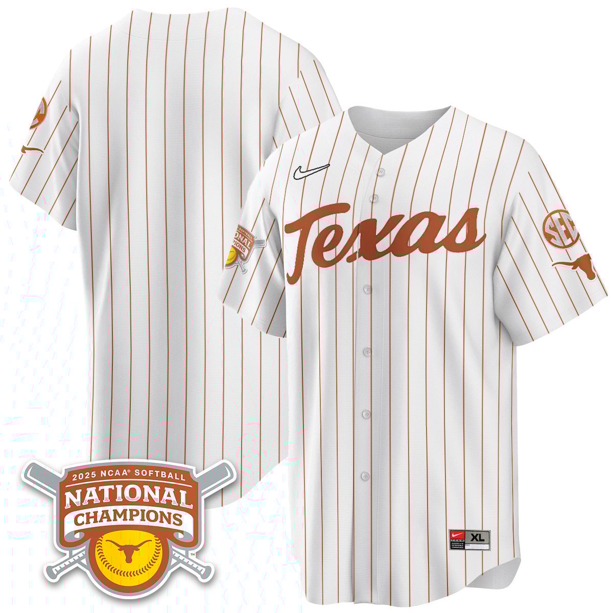 Texas Longhorns Softball 2025 World Series Champions Limited Jersey - All Stitched