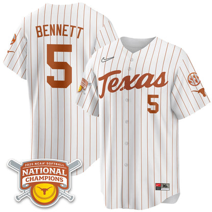 Texas Longhorns Softball 2025 World Series Champions Limited Jersey - All Stitched