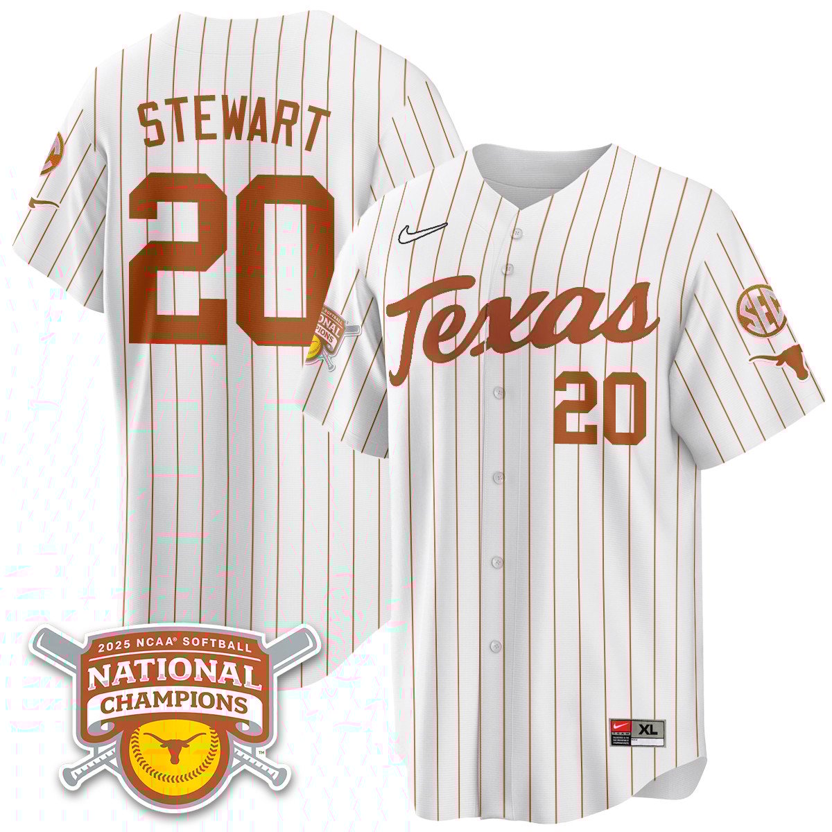 Texas Longhorns Softball 2025 World Series Champions Limited Jersey - All Stitched