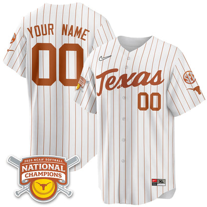 Texas Longhorns Softball 2025 World Series Champions Limited Jersey - All Stitched