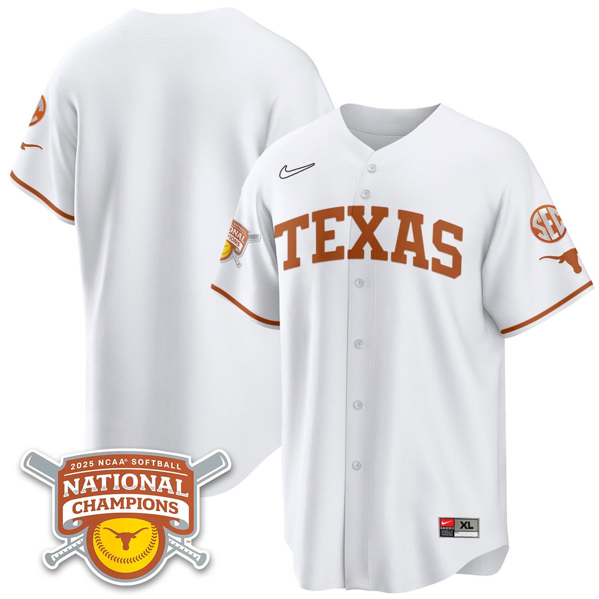 Texas Longhorns Softball 2025 World Series Champions Limited Jersey - All Stitched