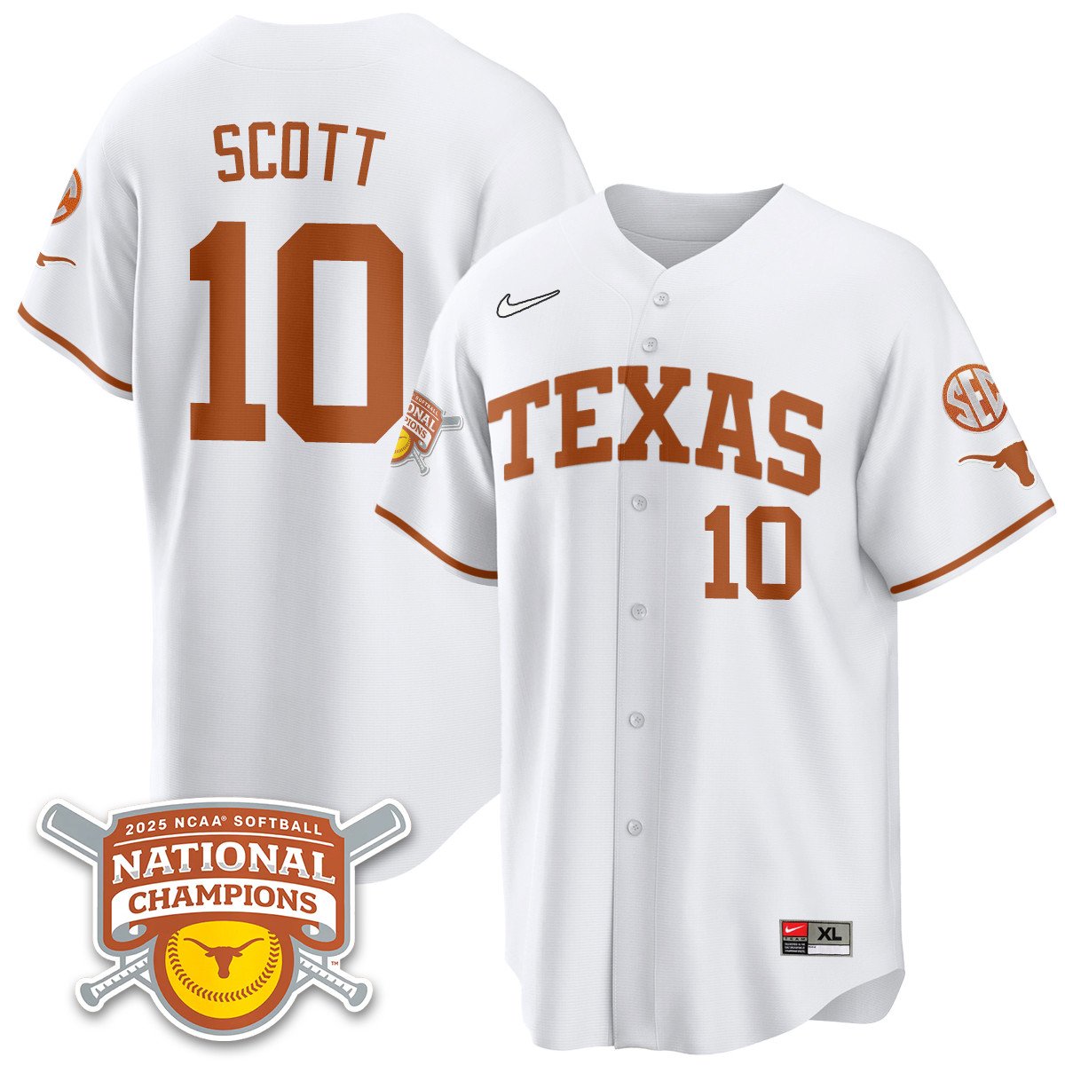 TEX Softball 2025 World Series Champions Limited Jersey - All Stitched