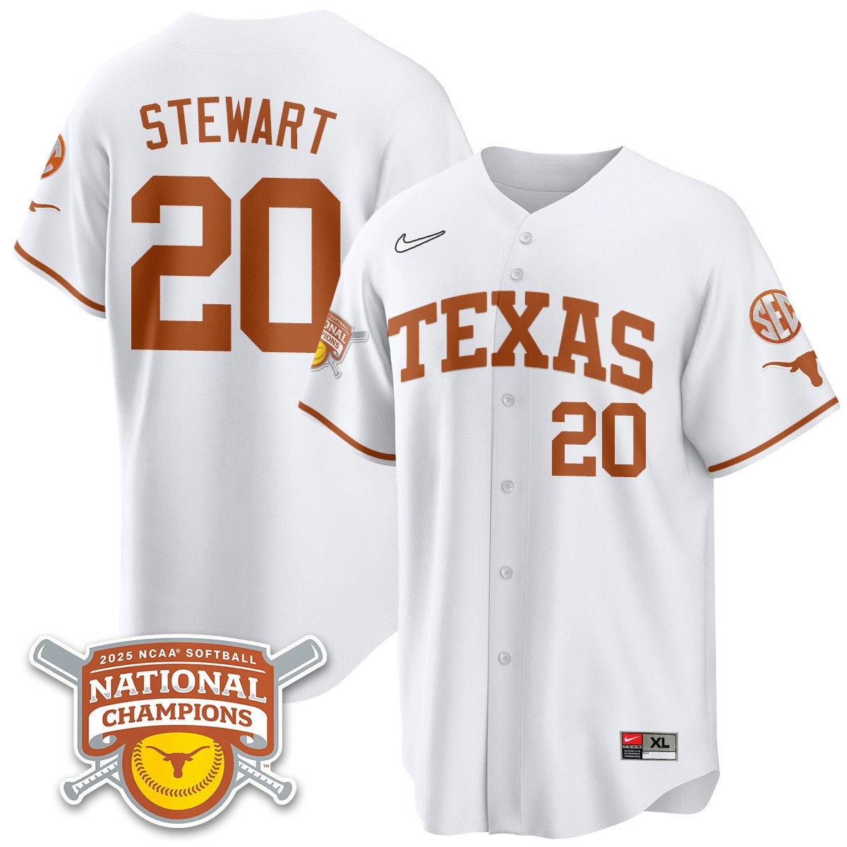 TEX Softball 2025 World Series Champions Limited Jersey - All Stitched