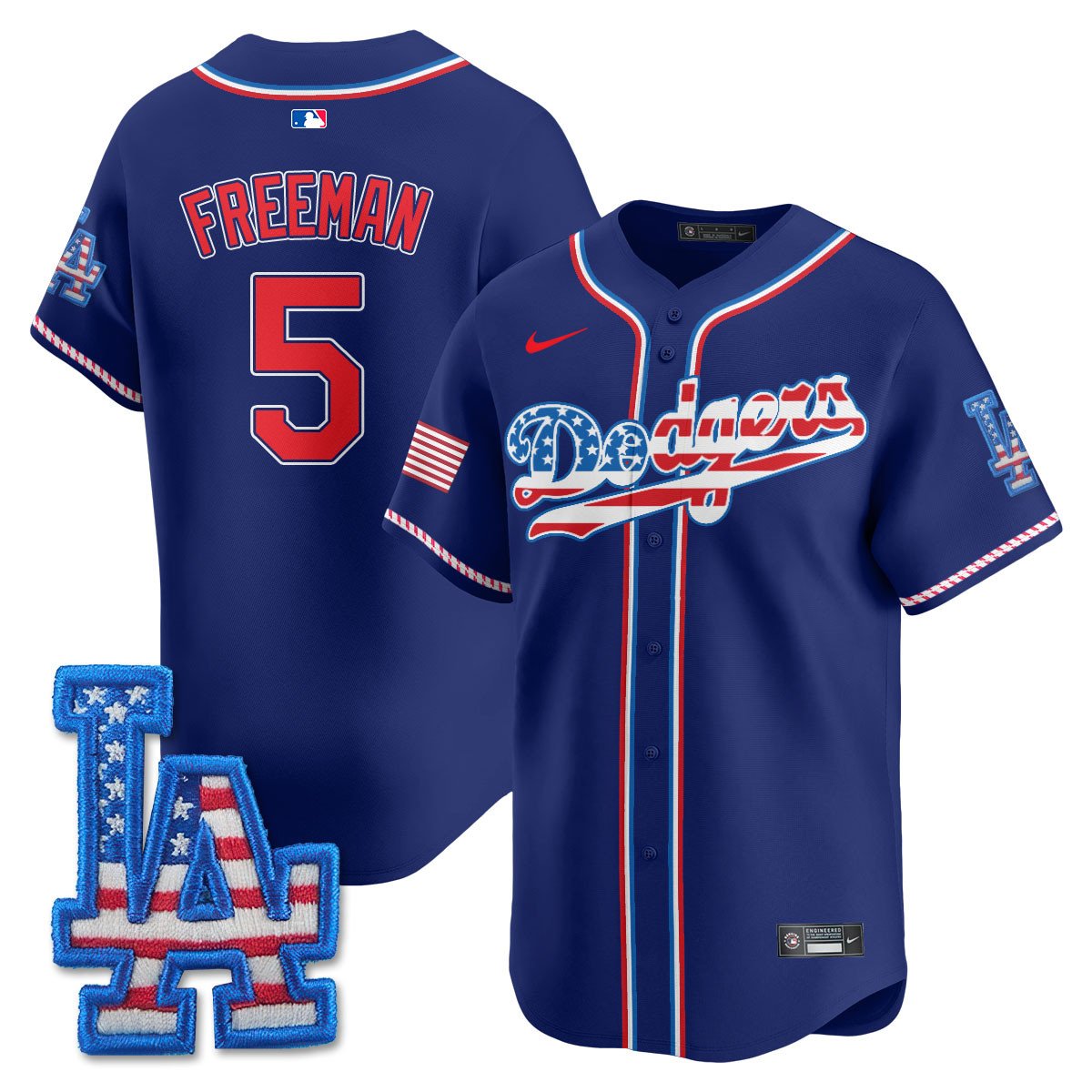 Men's Los Angeles Dodgers 2025 Fourth of July Jersey - All Stitched