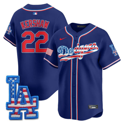 Men's Los Angeles Dodgers 2025 Fourth of July Jersey - All Stitched