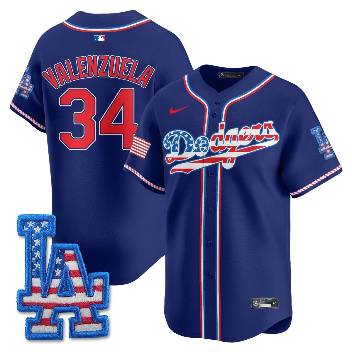 Men's Los Angeles Dodgers 2025 Fourth of July Jersey - All Stitched