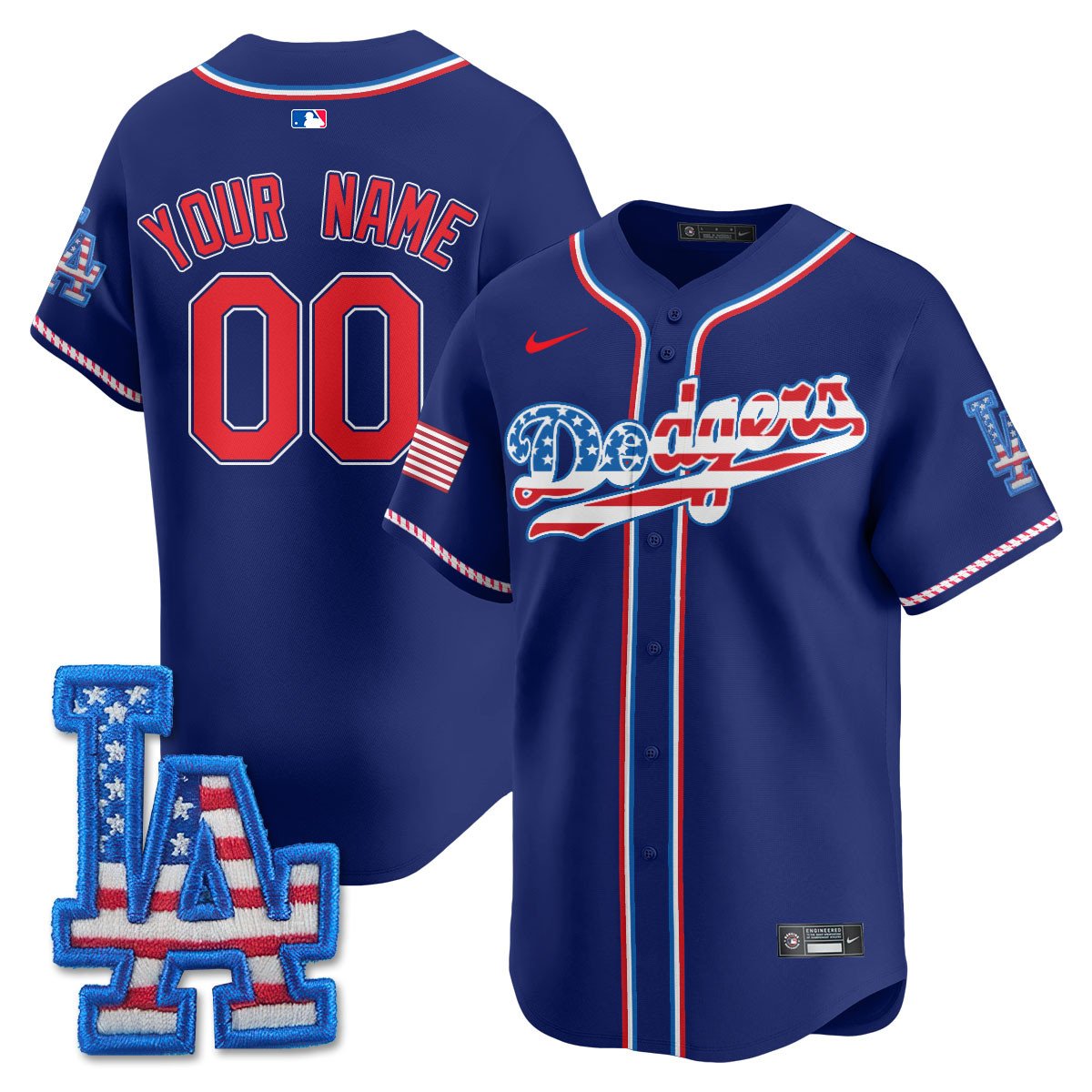 Men's Los Angeles Dodgers 2025 Fourth of July Jersey - All Stitched