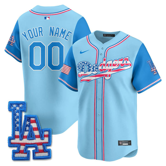 Custom Los Angeles Dodgers 2025 Fourth of July Jersey - All Stitched