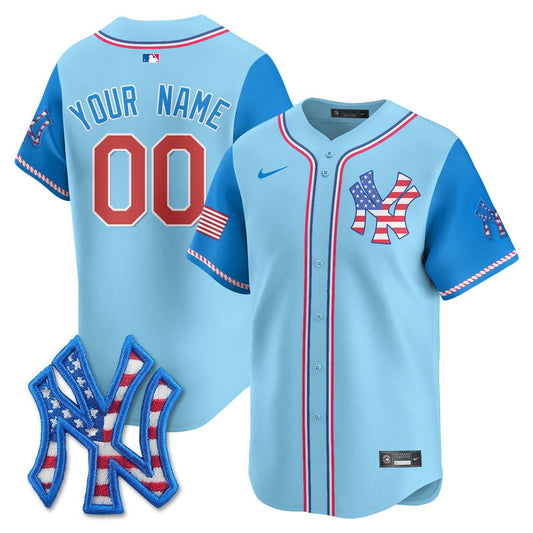 Custom New York Yankees 2025 Fourth of July Jersey - All Stitched