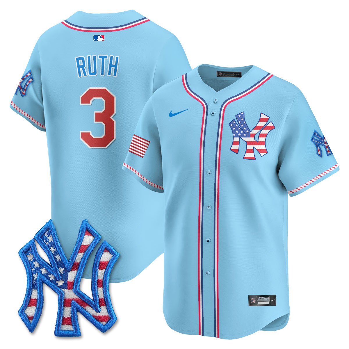 Men's New York Yankees 2025 Fourth of July Jersey - All Stitched
