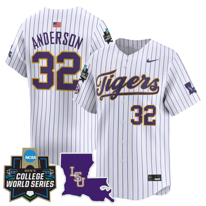 Men's LSU Tigers 2025 World Series Vapor Premier Limited Jersey - All Stitched