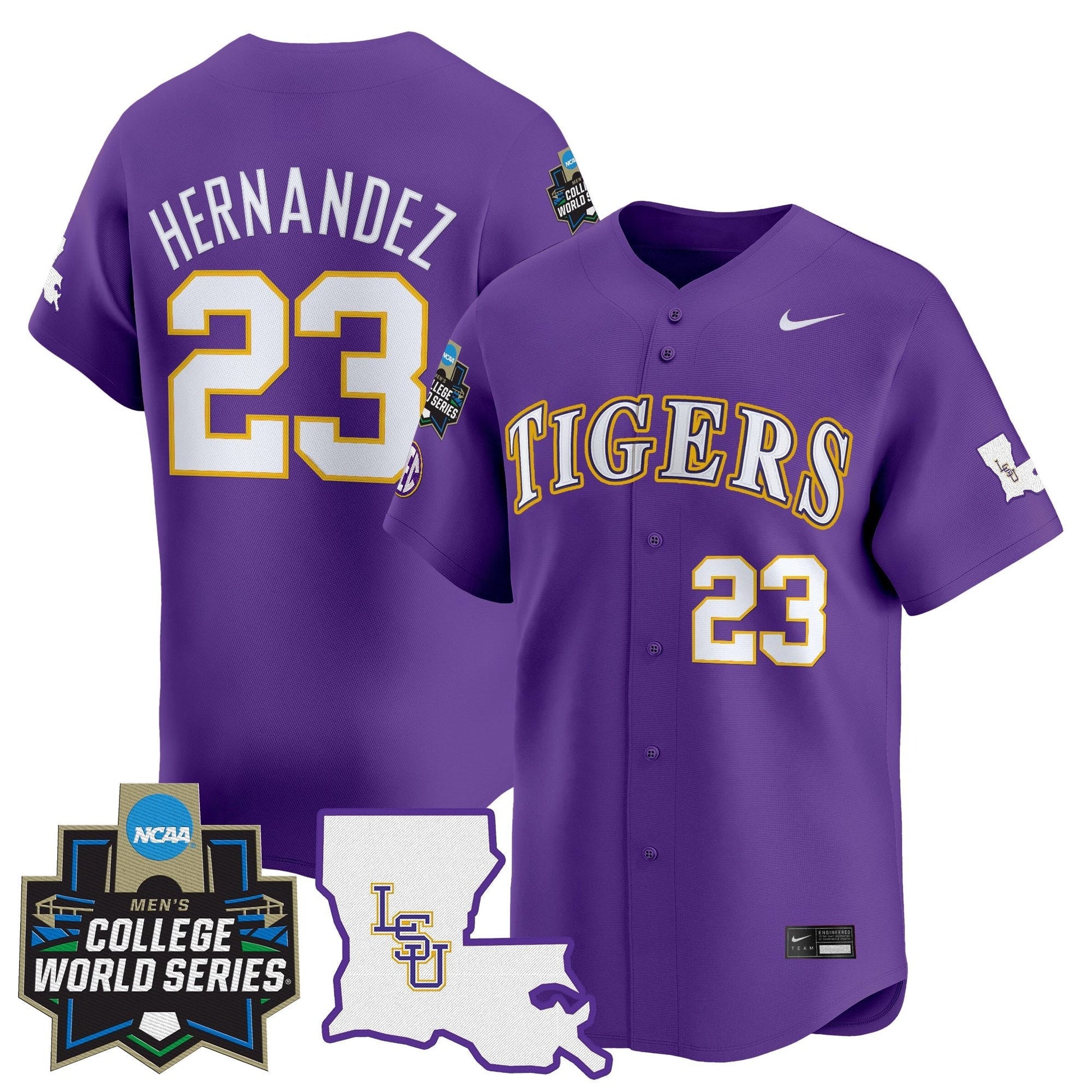 Men's LSU Tigers 2025 World Series Vapor Premier Limited Jersey - All Stitched