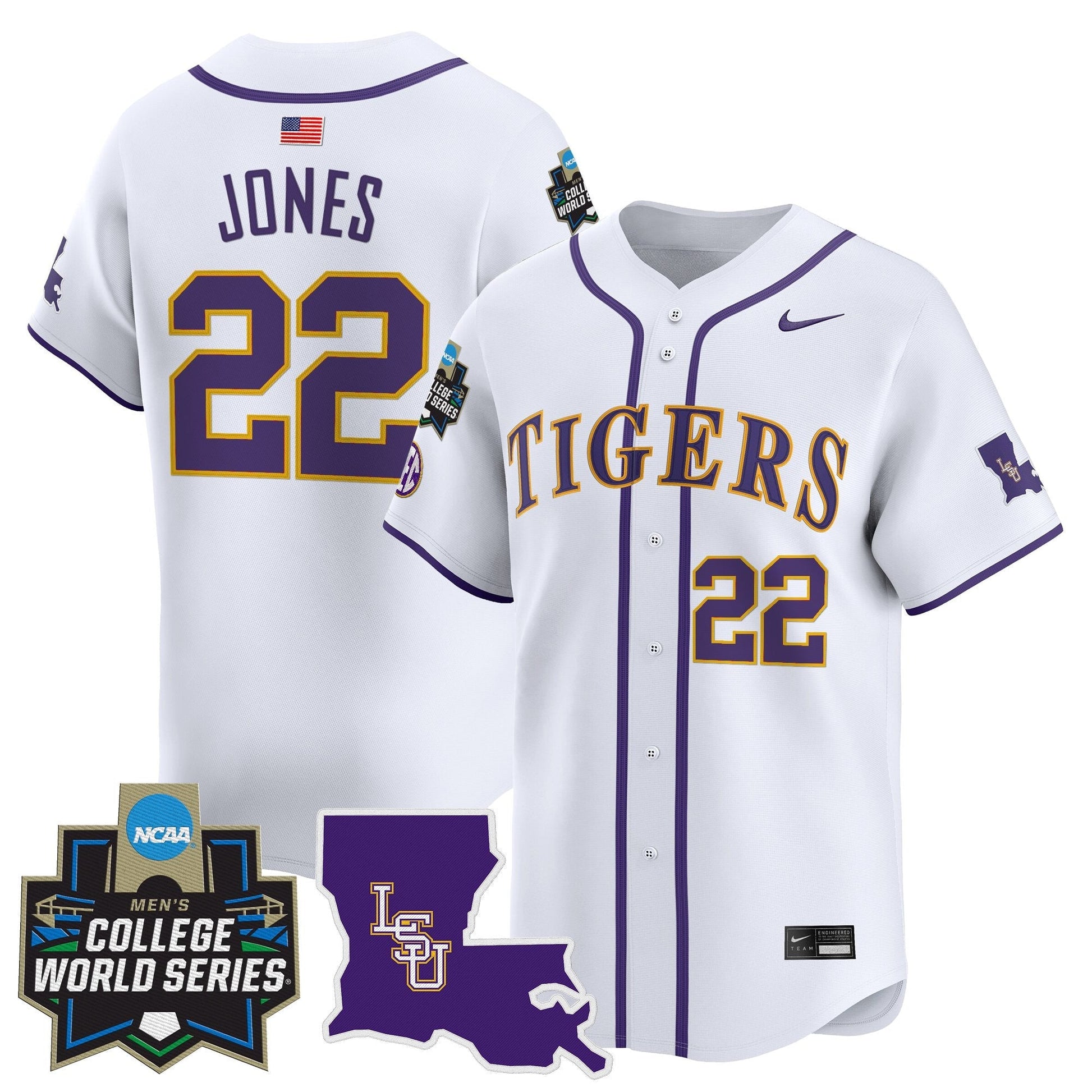 Men's LSU Tigers 2025 World Series Vapor Premier Limited Jersey - All Stitched