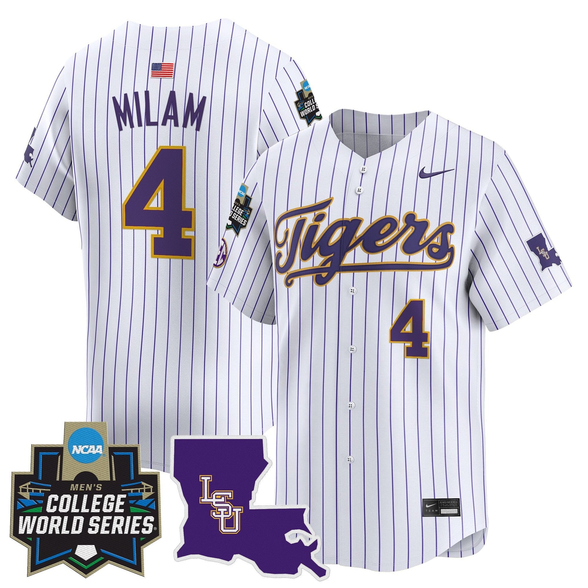 Men's LSU Tigers 2025 World Series Vapor Premier Limited Jersey - All Stitched