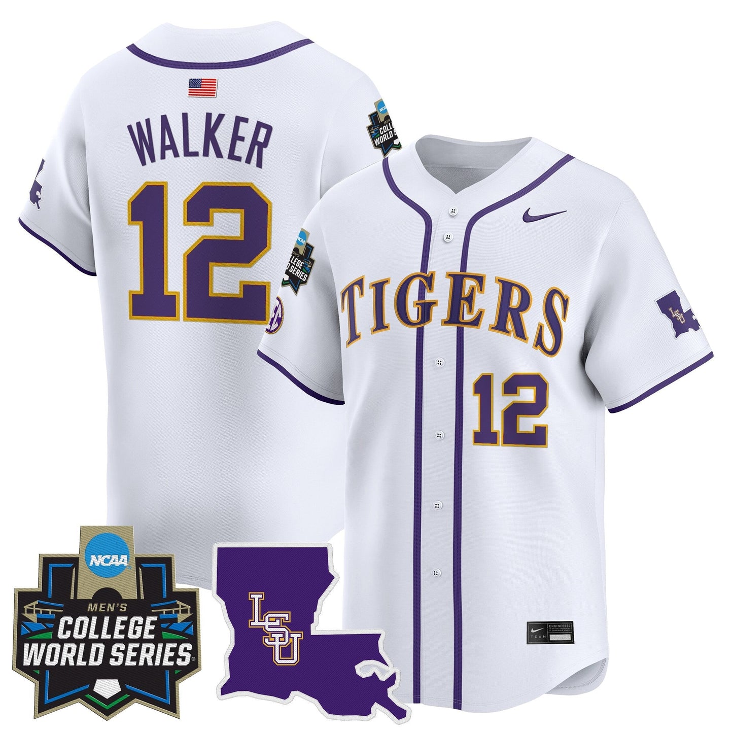 Men's LSU Tigers 2025 World Series Vapor Premier Limited Jersey - All Stitched