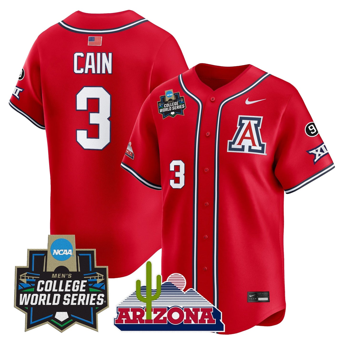 Men's Arizona Wildcats 2025 World Series Vapor Premier Limited Jersey - All Stitched