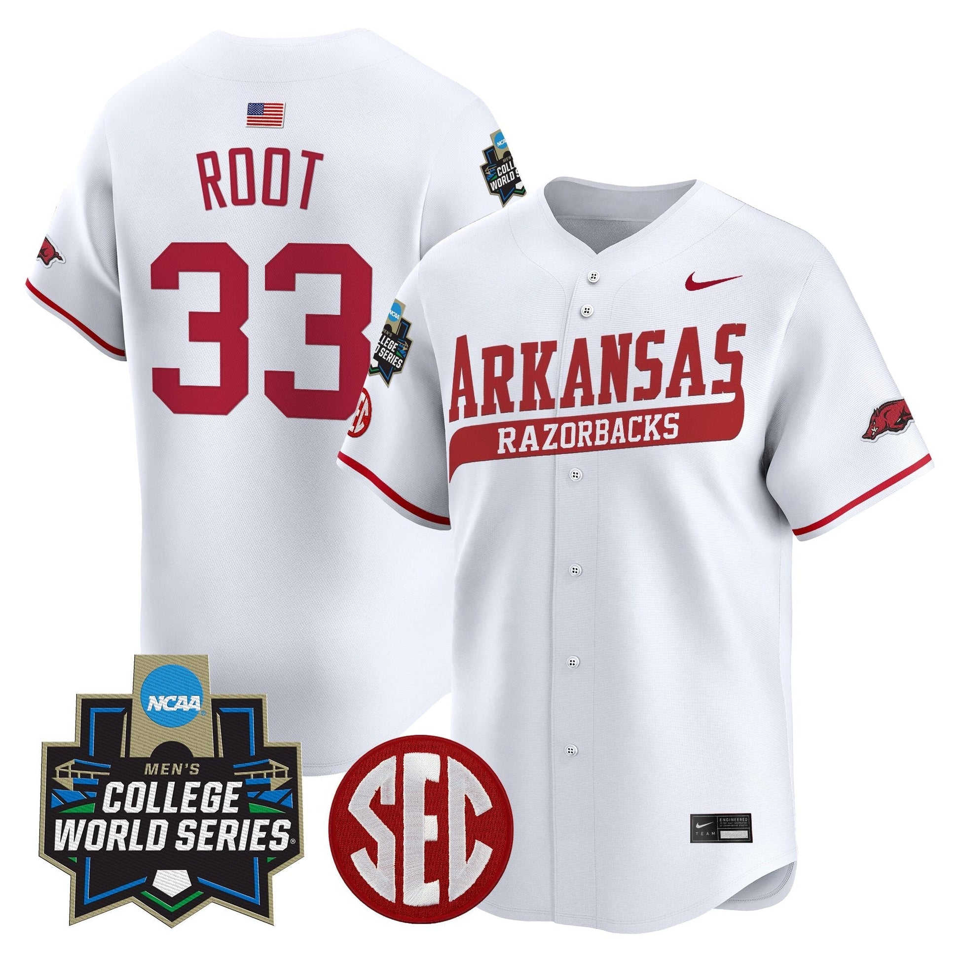 Men's Arkansas Razorbacks 2025 World Series Vapor Premier Limited Jersey - All Stitched